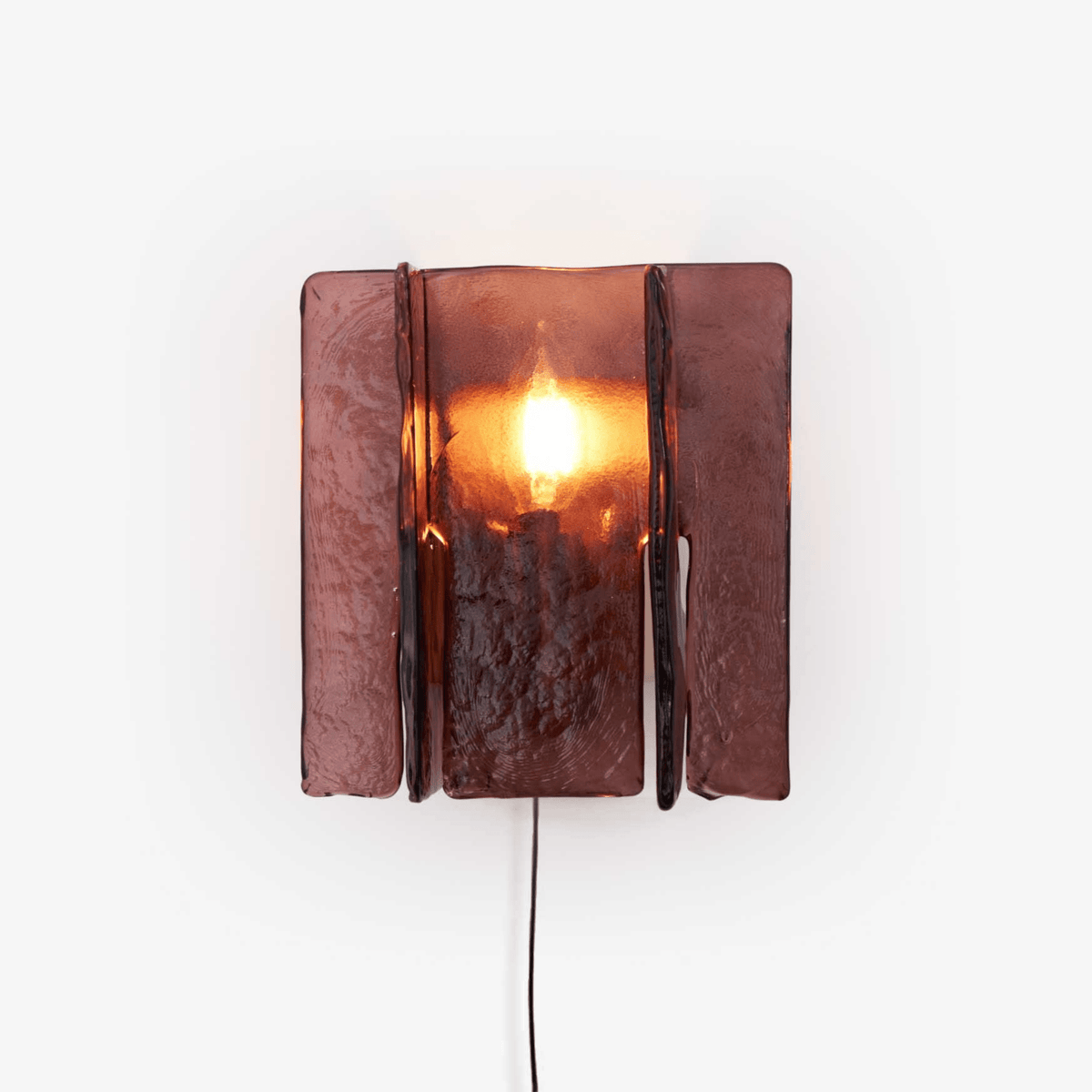 Crimson Glow Plug-In Wall Sconce Fabric Shade Fixture