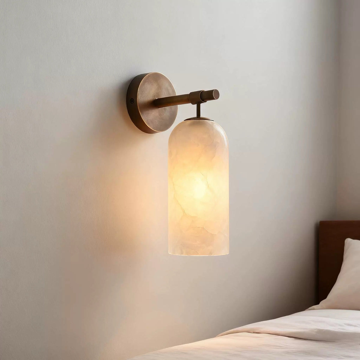 Alabaster Wall Sconce Natural Stone Shade Hardwired Fixture