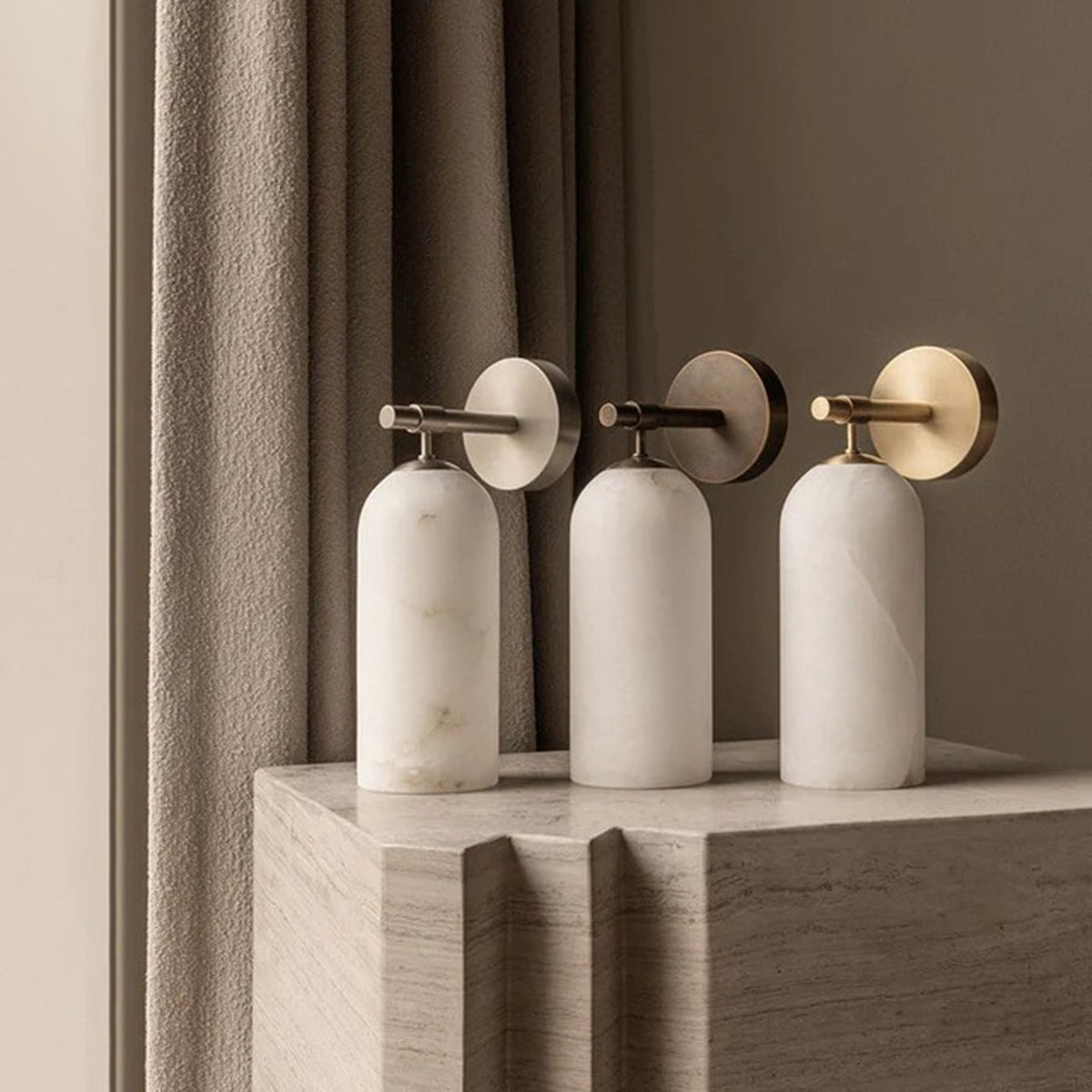 Alabaster Wall Sconce Natural Stone Shade Hardwired Fixture