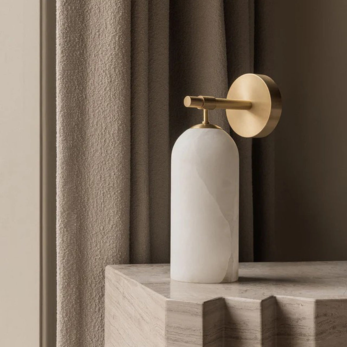 Alabaster Wall Sconce Natural Stone Shade Hardwired Fixture