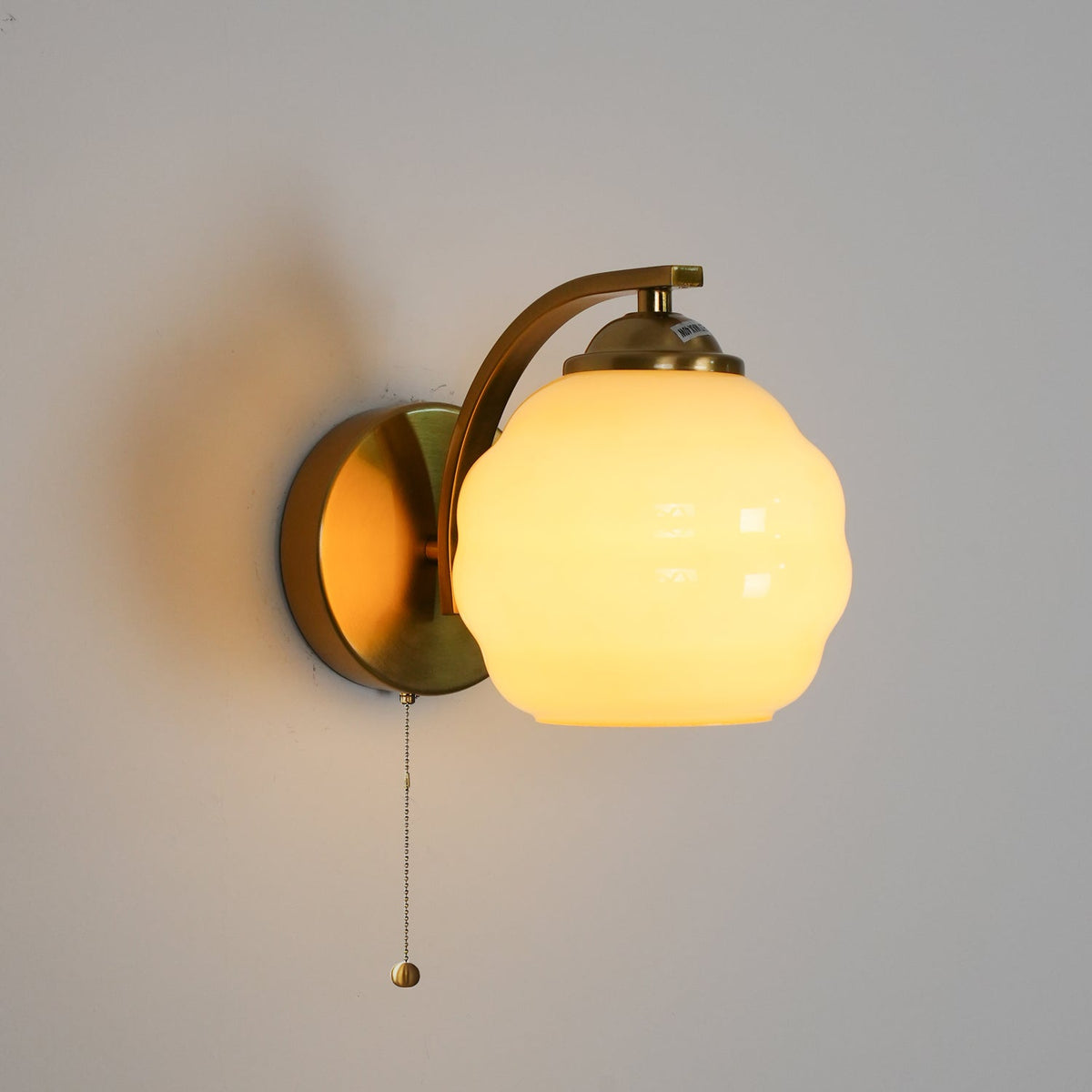 Scalloped Glass Wall Sconce Fluted Shade Vanity Light