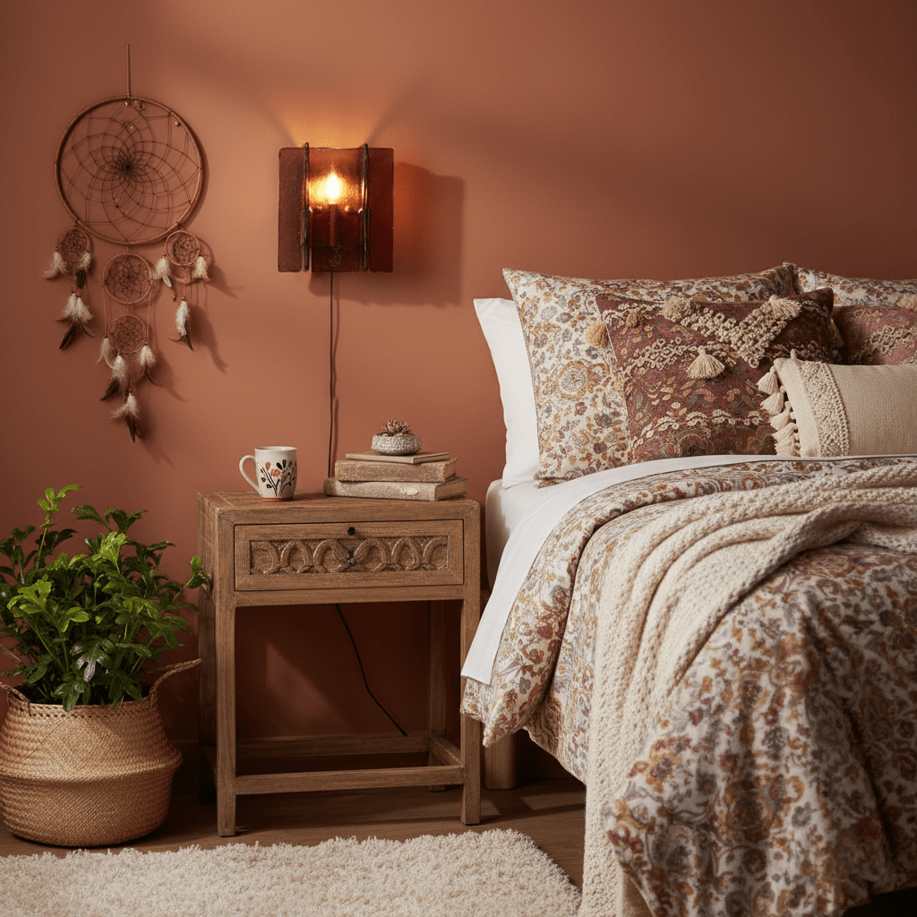 Crimson Glow Plug-In Wall Sconce Fabric Shade Fixture