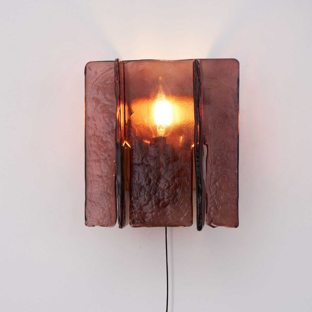 Crimson Glow Plug-In Wall Sconce Fabric Shade Fixture