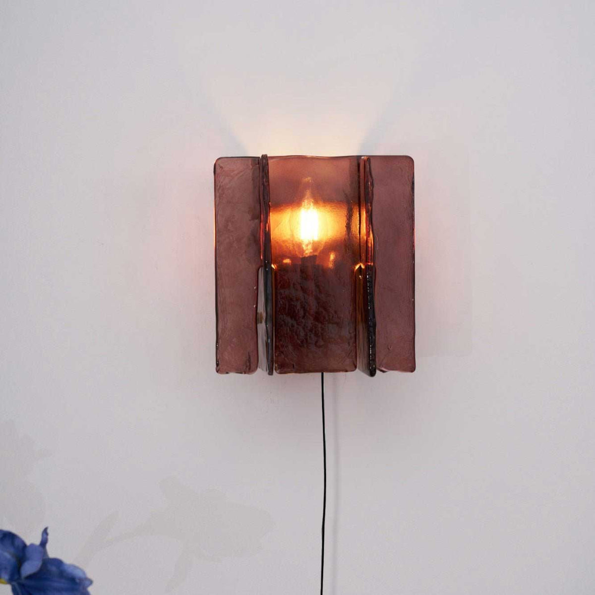Crimson Glow Plug-In Wall Sconce Fabric Shade Fixture
