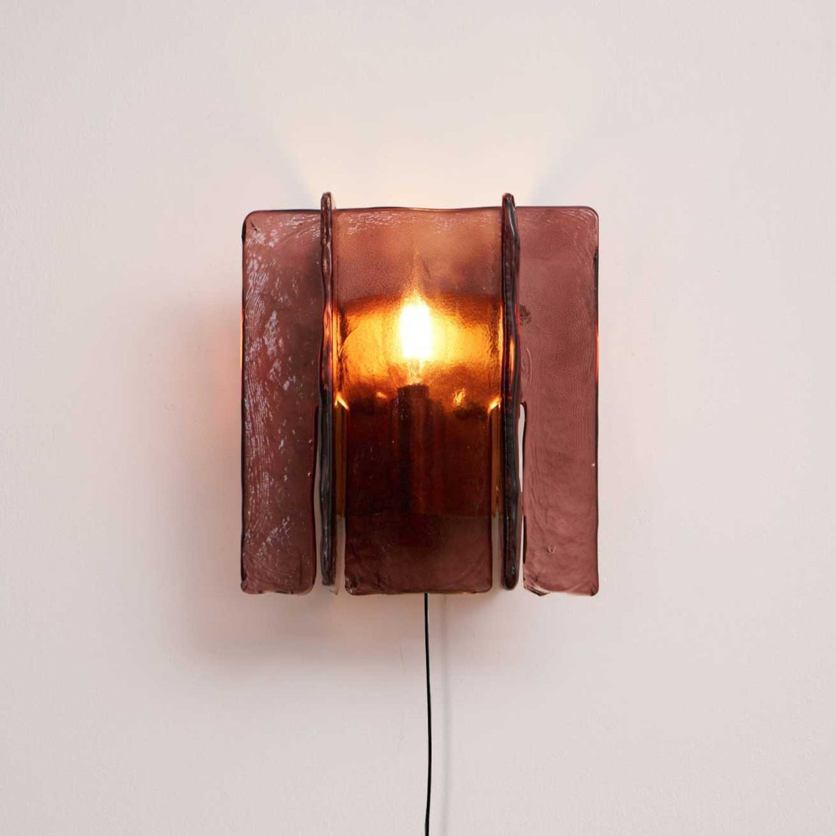 Crimson Glow Plug-In Wall Sconce Fabric Shade Fixture