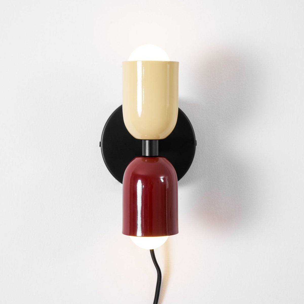 Duo Glow Plug-In Double Wall Sconce Twin Shade Fixture