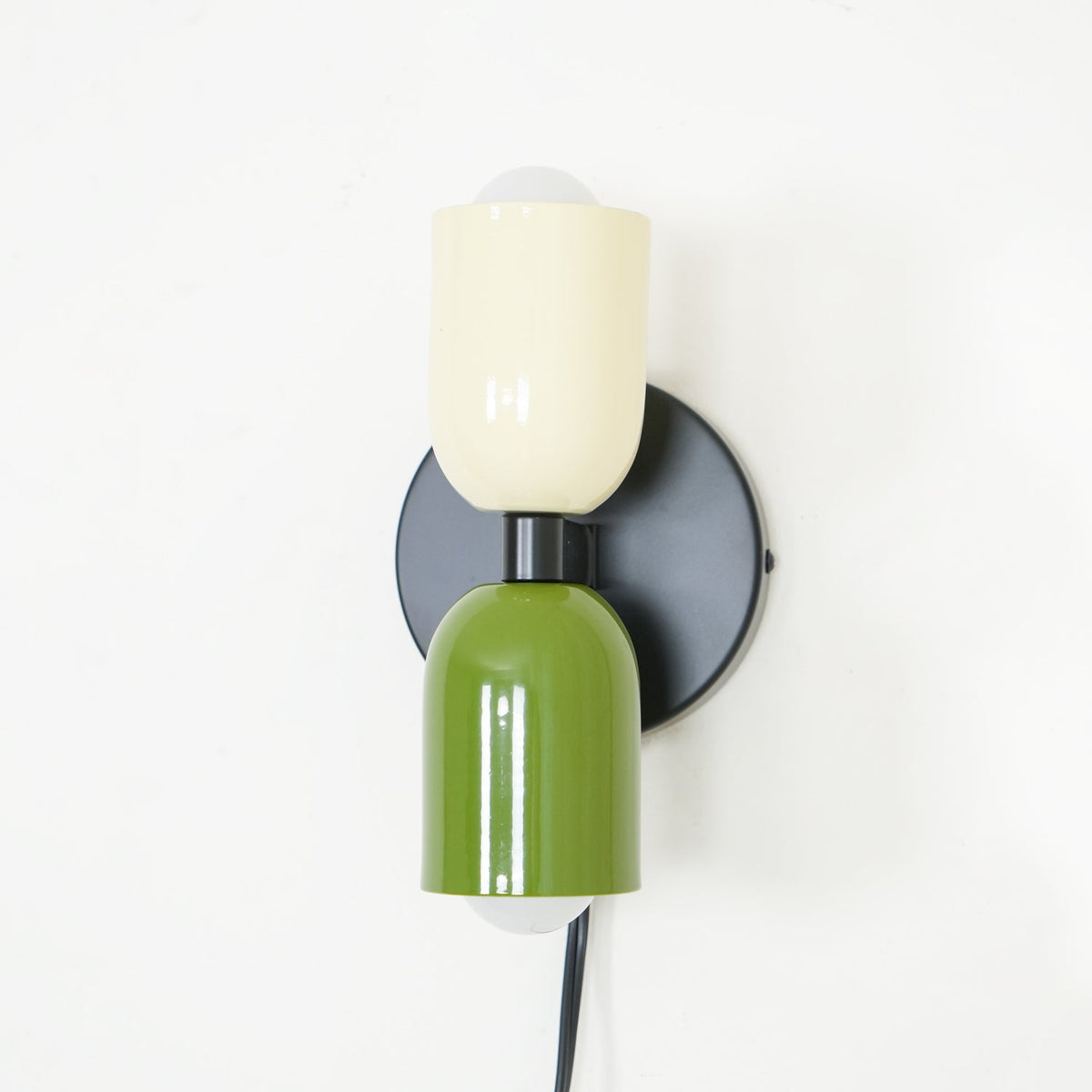 Duo Glow Plug-In Double Wall Sconce Twin Shade Fixture
