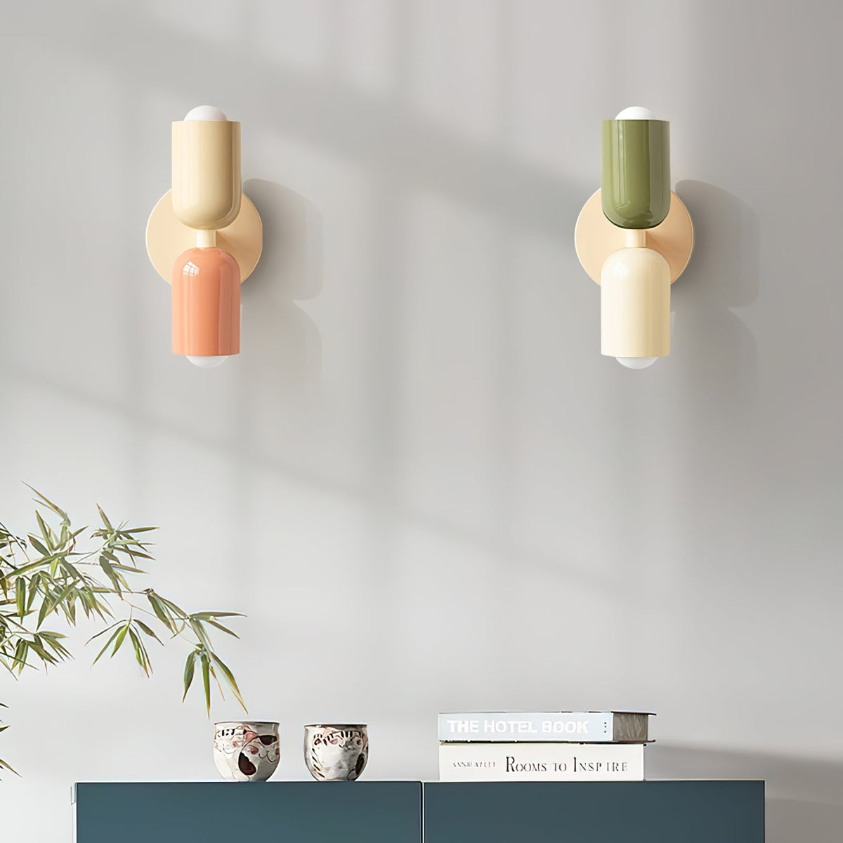 Duo Glow Plug-In Double Wall Sconce Twin Shade Fixture