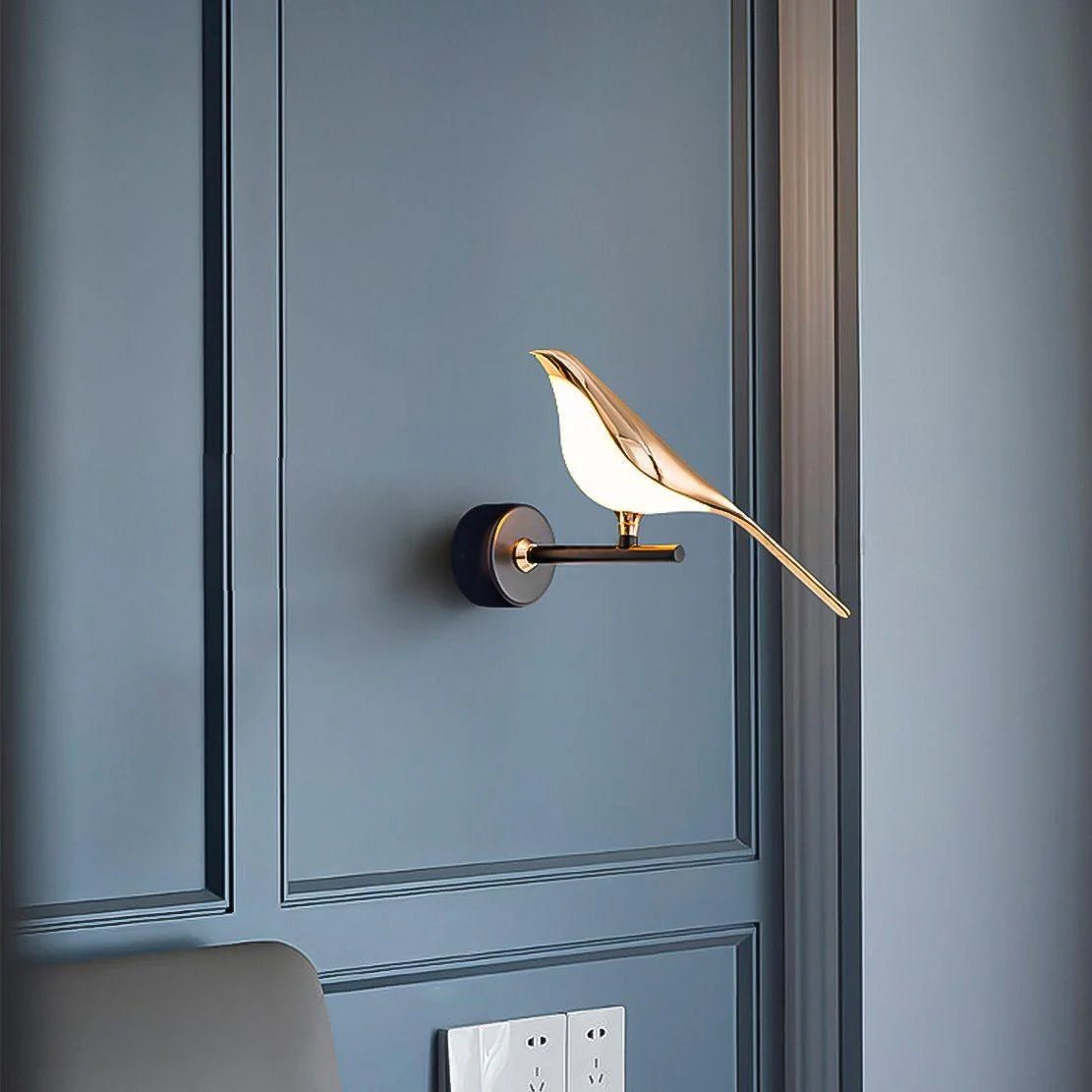 Sculptural Songbird Wall Sconce Bird Motif Accent Light