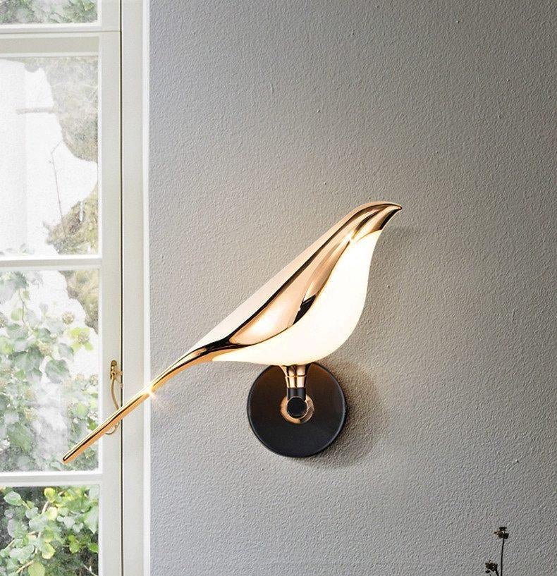 Sculptural Songbird Wall Sconce Bird Motif Accent Light