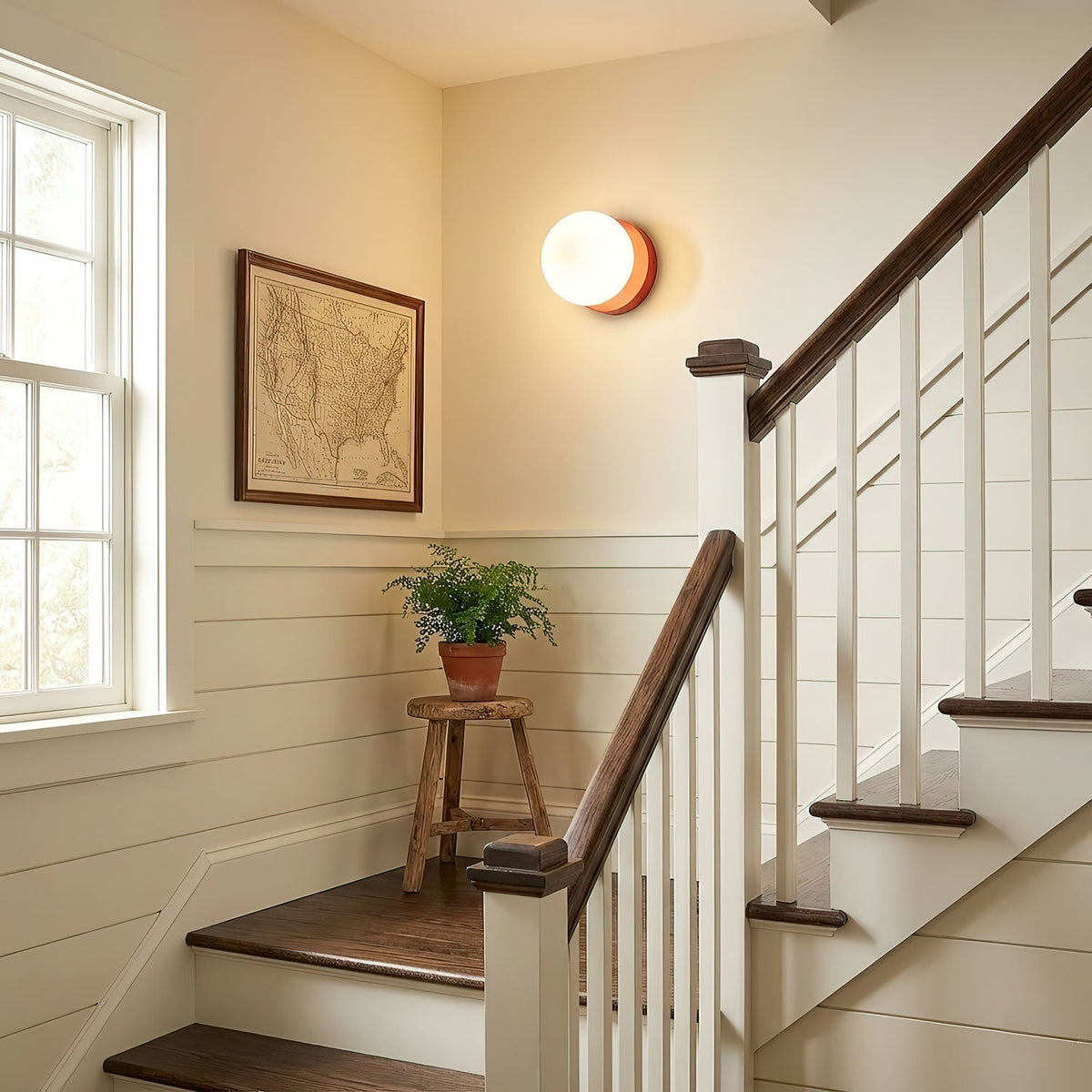 Halo Globe Wall Sconce Frosted Glass Ring Backplate Light