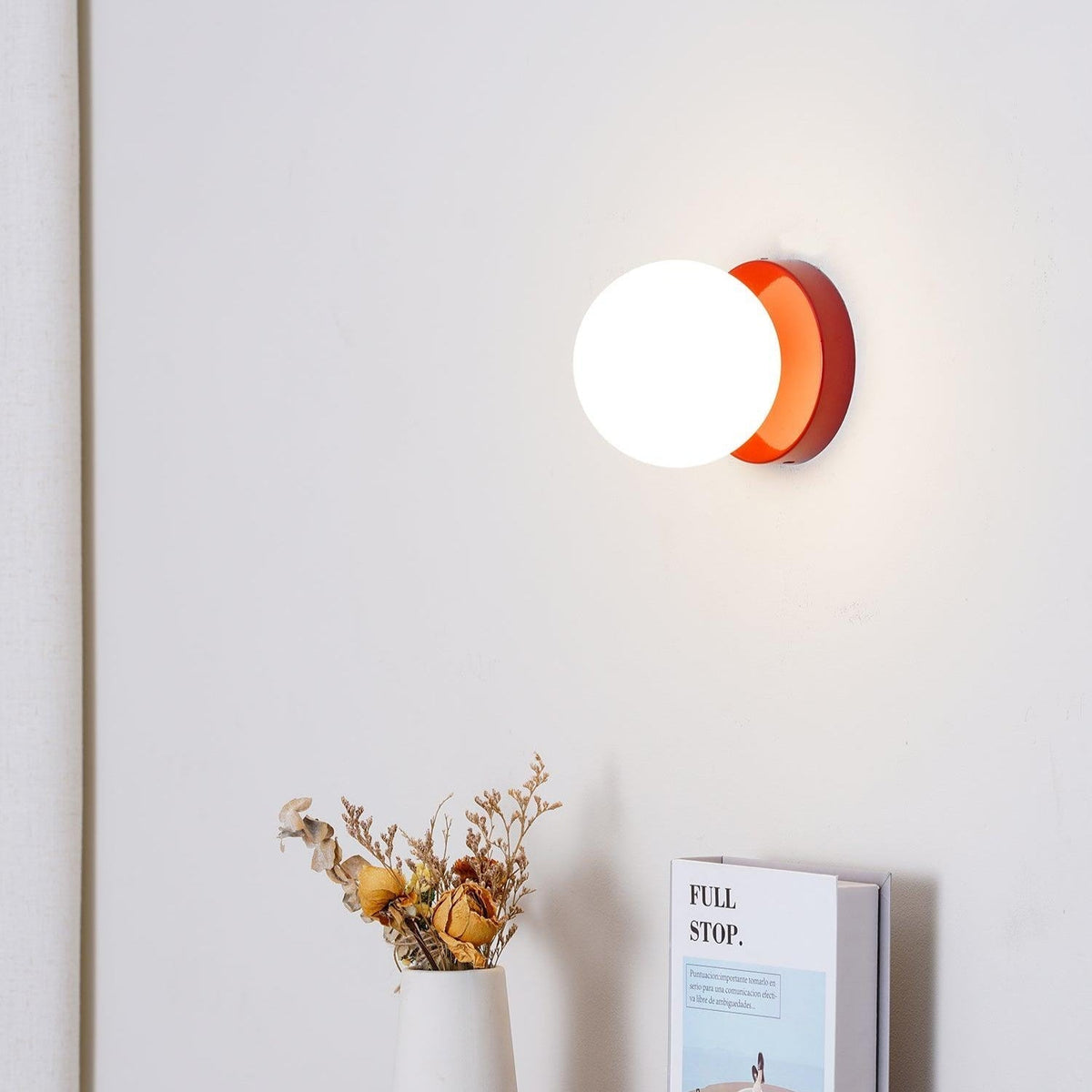 Halo Globe Wall Sconce Frosted Glass Ring Backplate Light