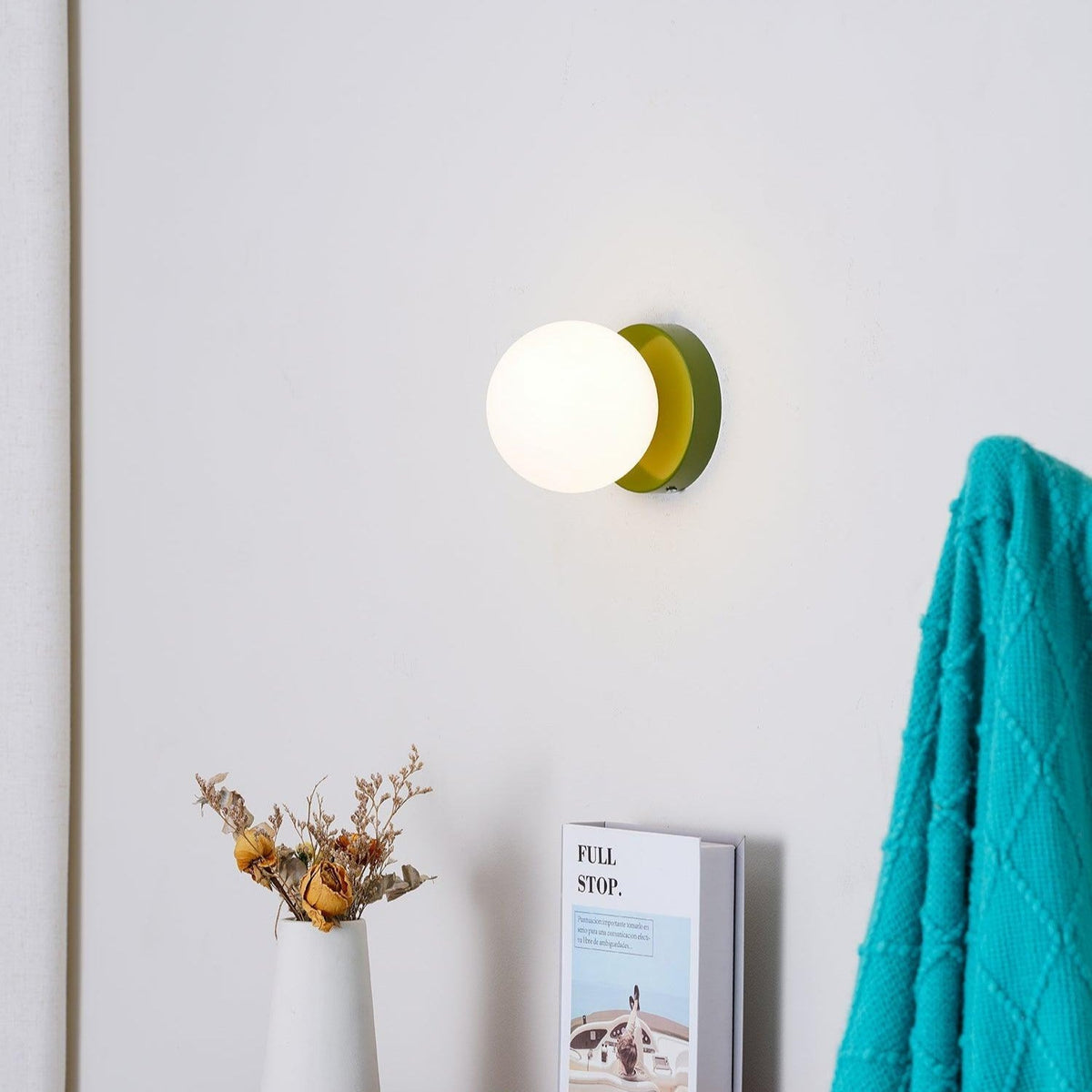 Halo Globe Wall Sconce Frosted Glass Ring Backplate Light