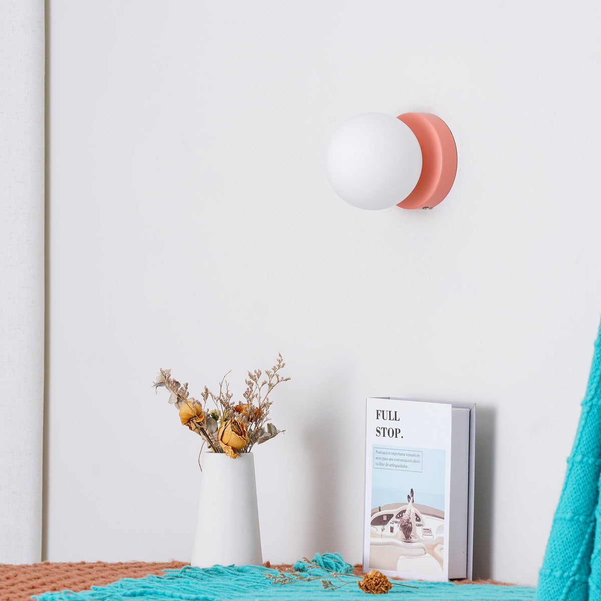Halo Globe Wall Sconce Frosted Glass Ring Backplate Light