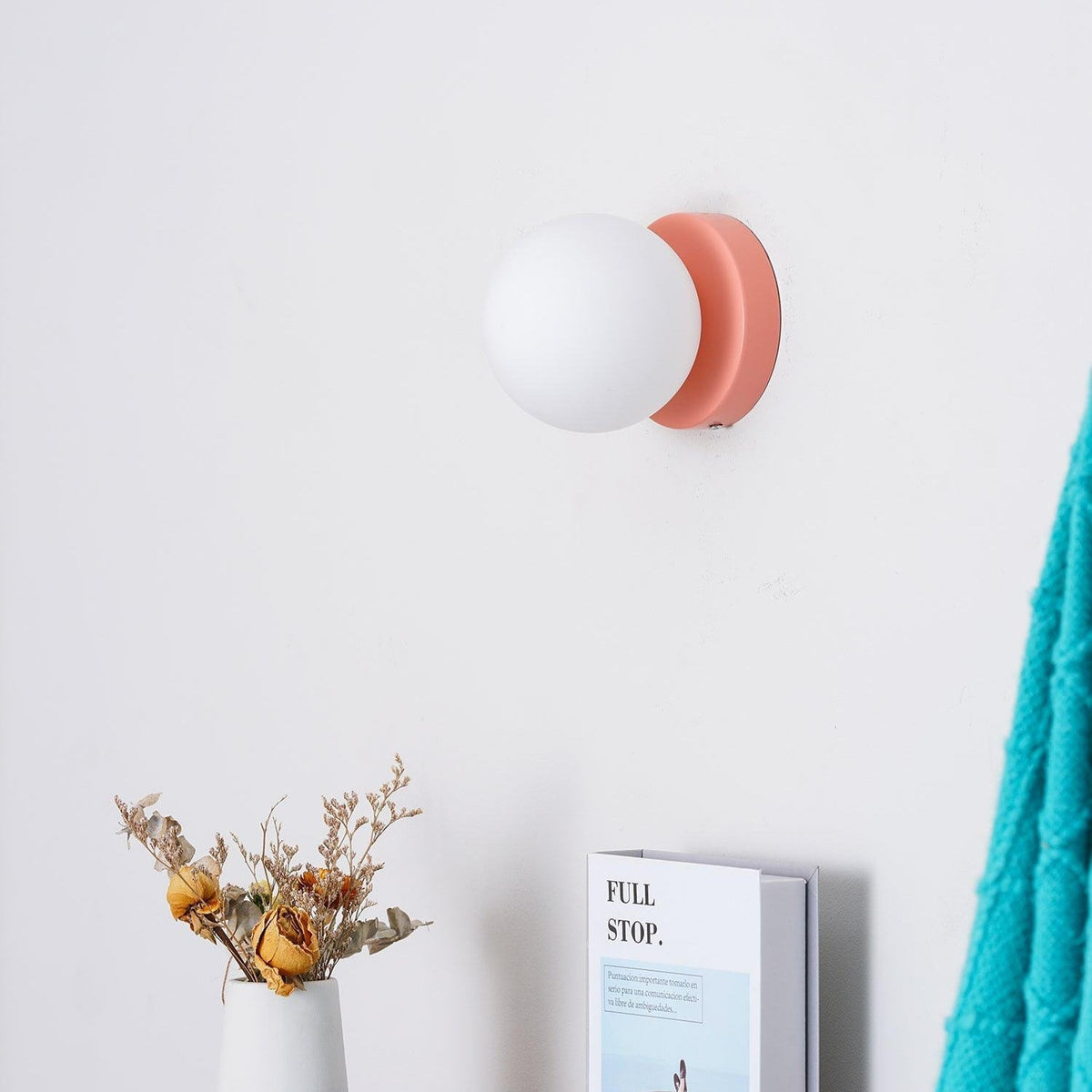 Halo Globe Wall Sconce Frosted Glass Ring Backplate Light