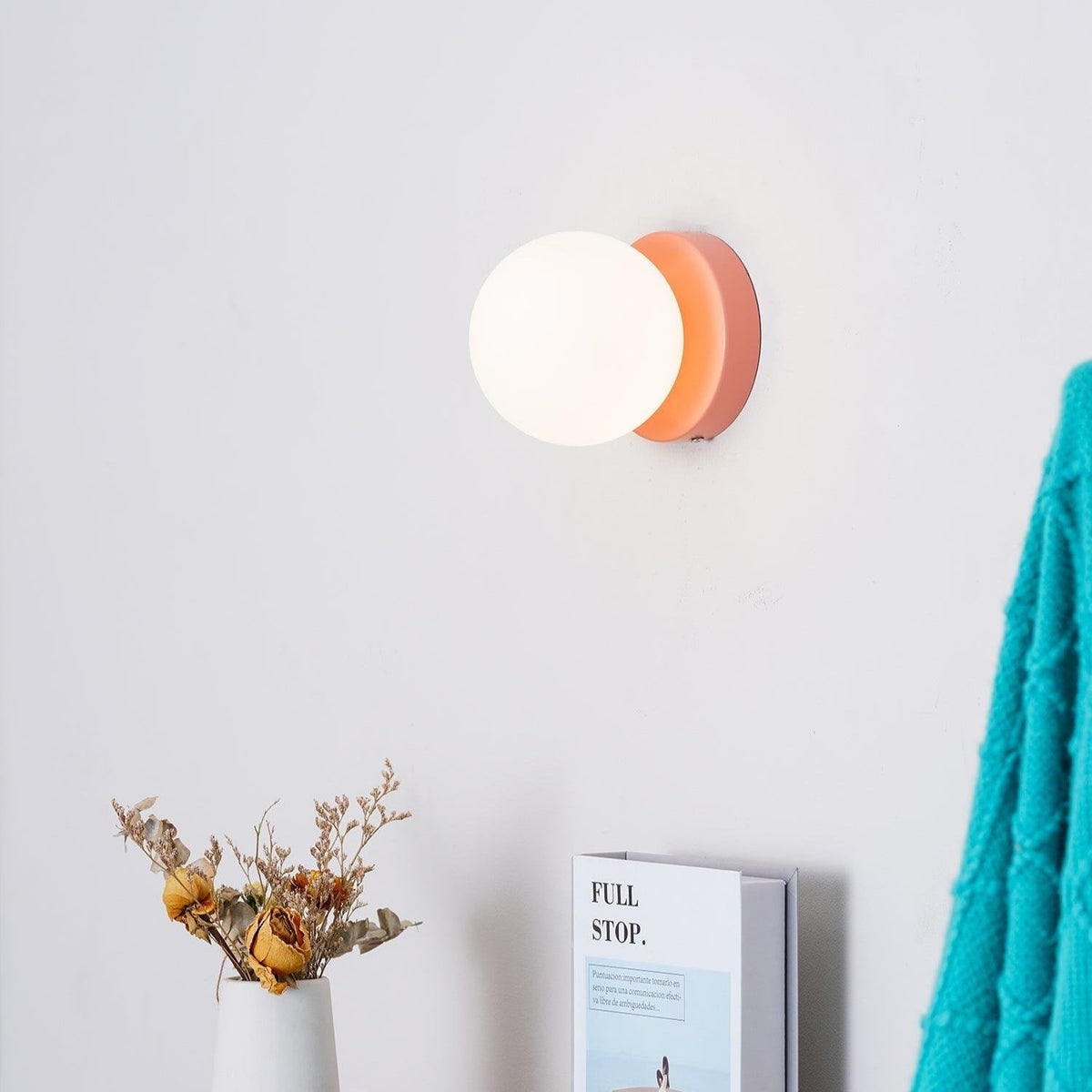 Halo Globe Wall Sconce Frosted Glass Ring Backplate Light