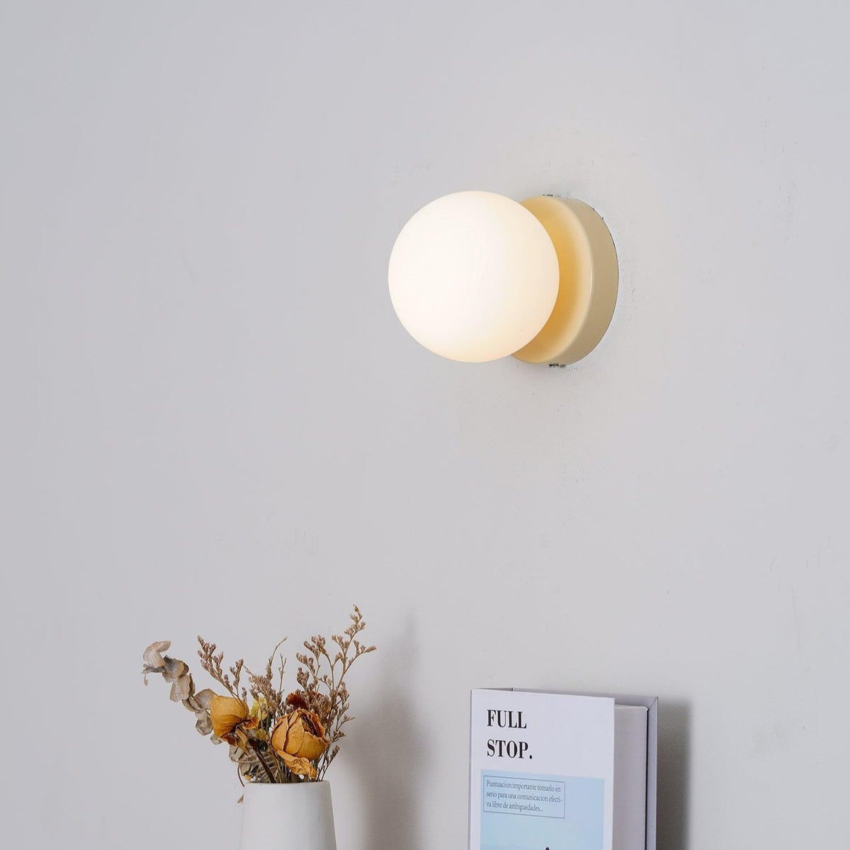 Halo Globe Wall Sconce Frosted Glass Ring Backplate Light