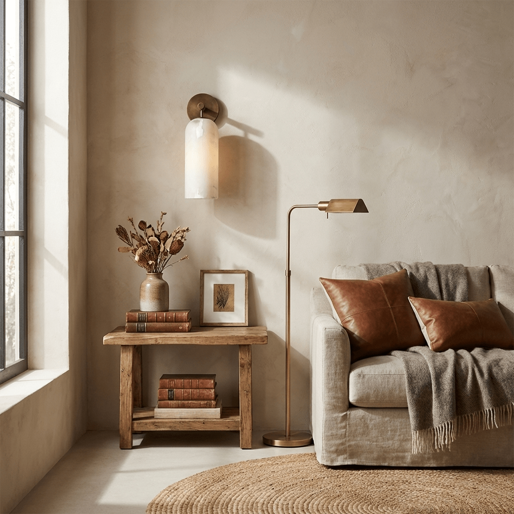 Alabaster Wall Sconce Natural Stone Shade Hardwired Fixture