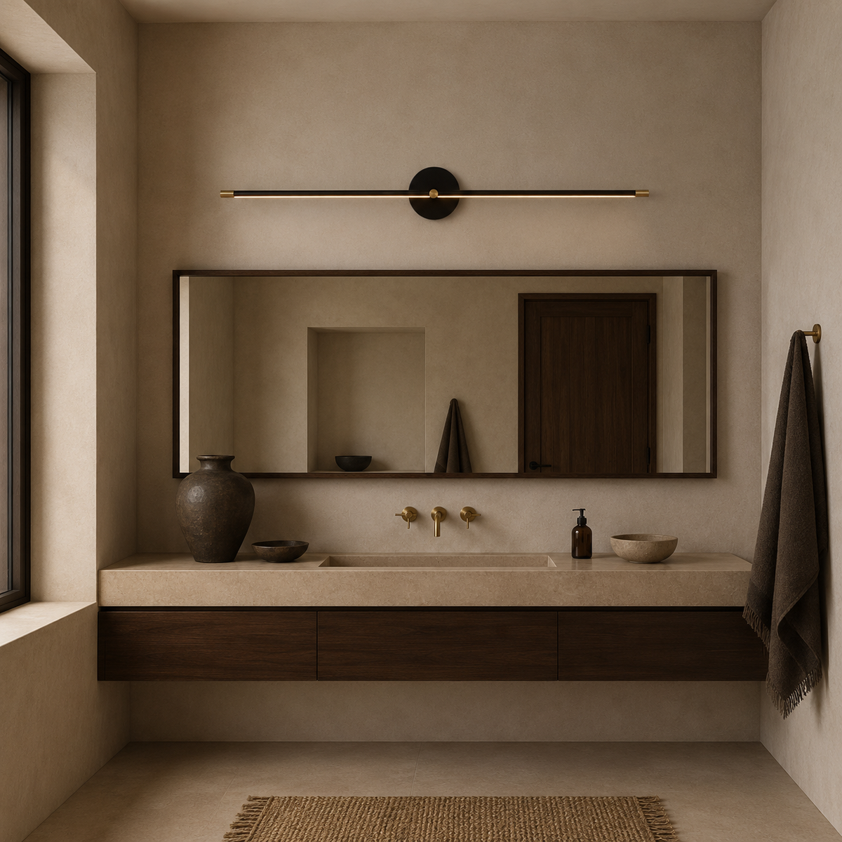 Minimal Strip Wall Sconce Slim Linear LED Bar Light