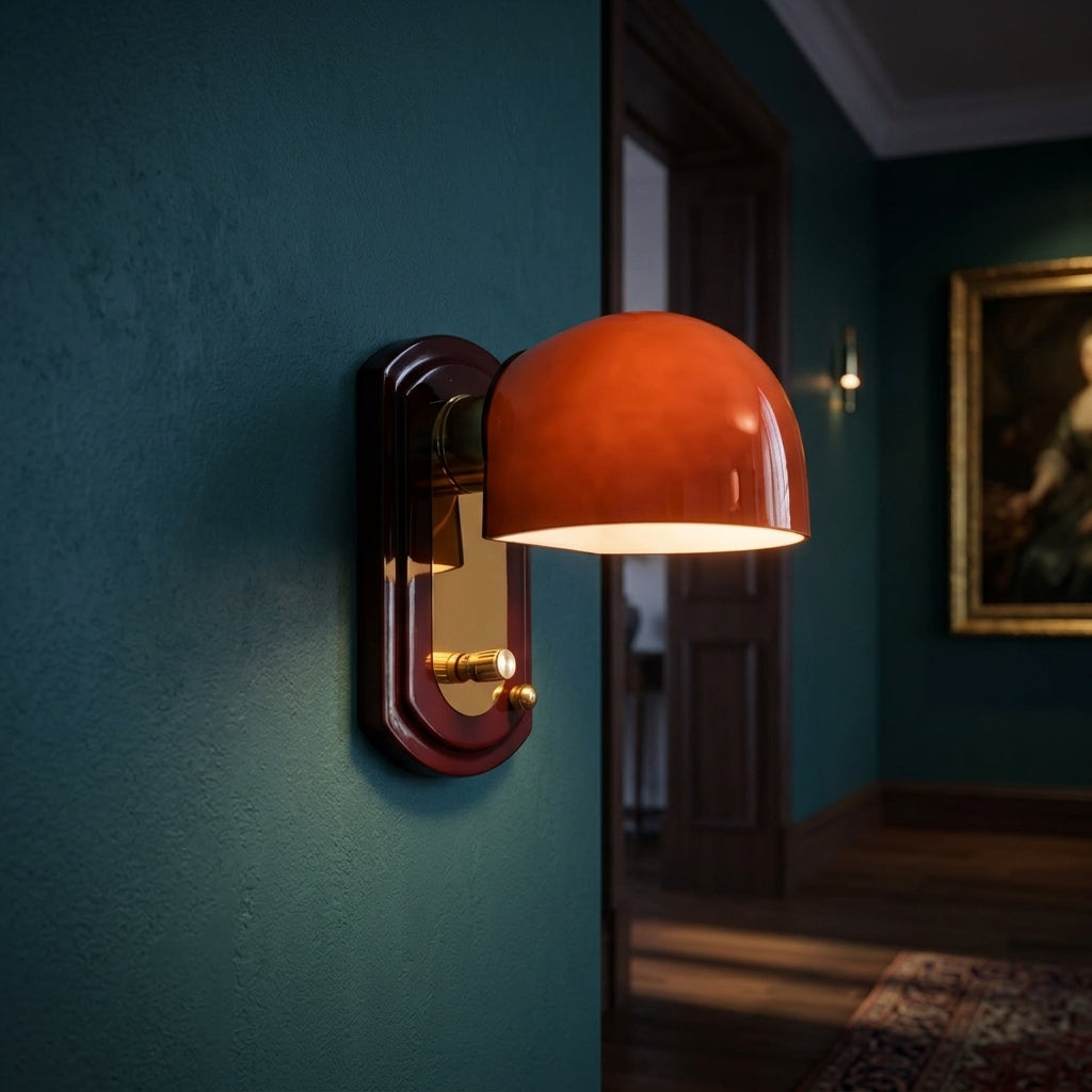 Rounded Dome Wall Sconce Vintage Curved Shade Fixture