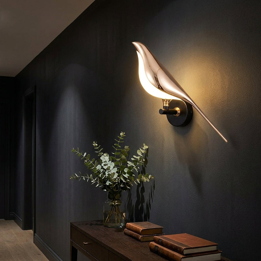 Sculptural Songbird Wall Sconce Bird Motif Accent Light